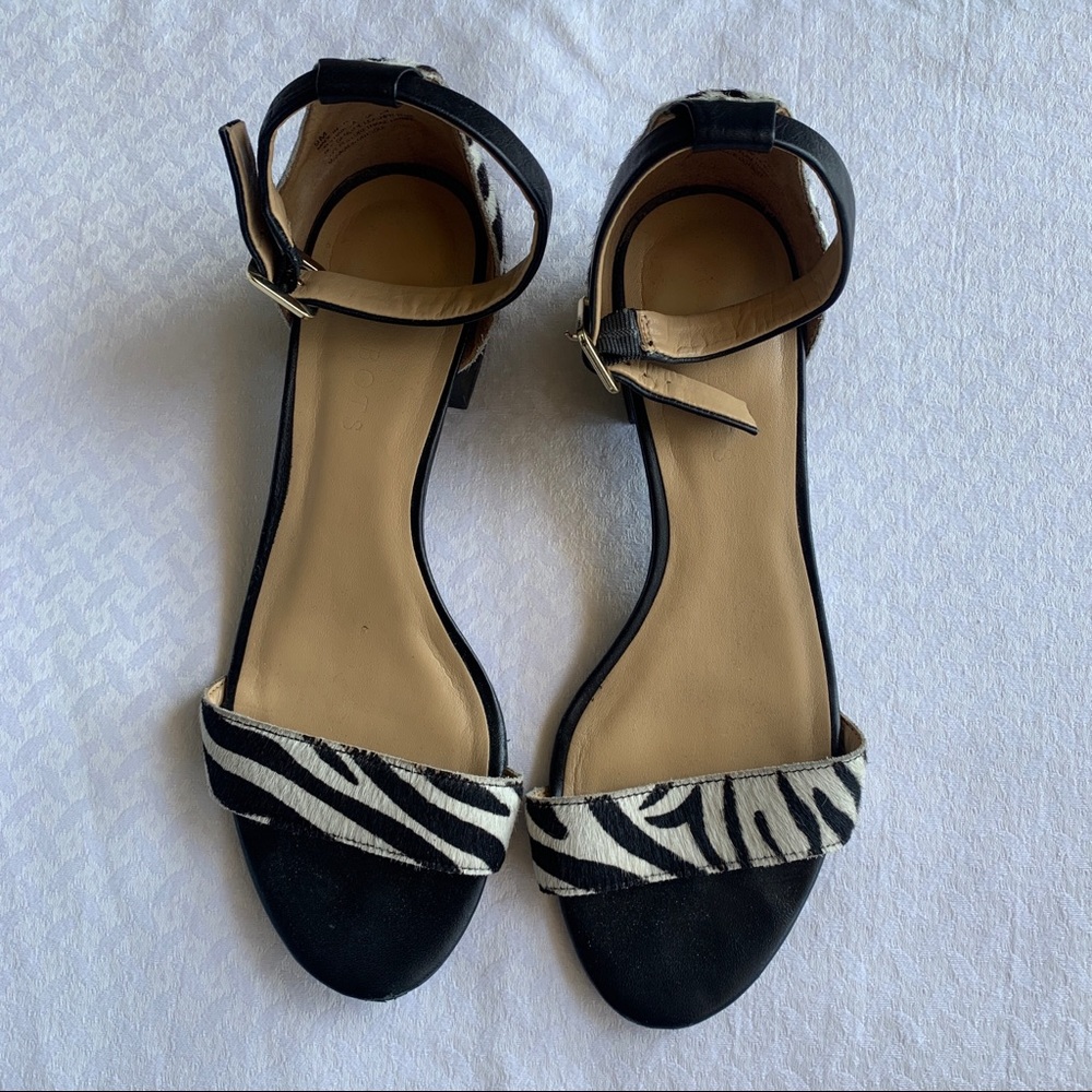 Talbots Zebra Print Strappy Heeled Sandals